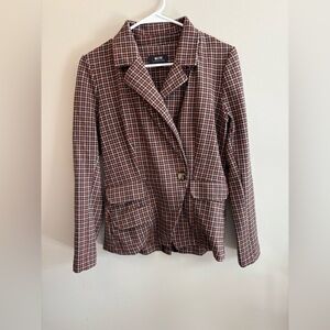 Maeve by Anthropologie Asymmetrical Houndstooth Blazer Jacket Size XS